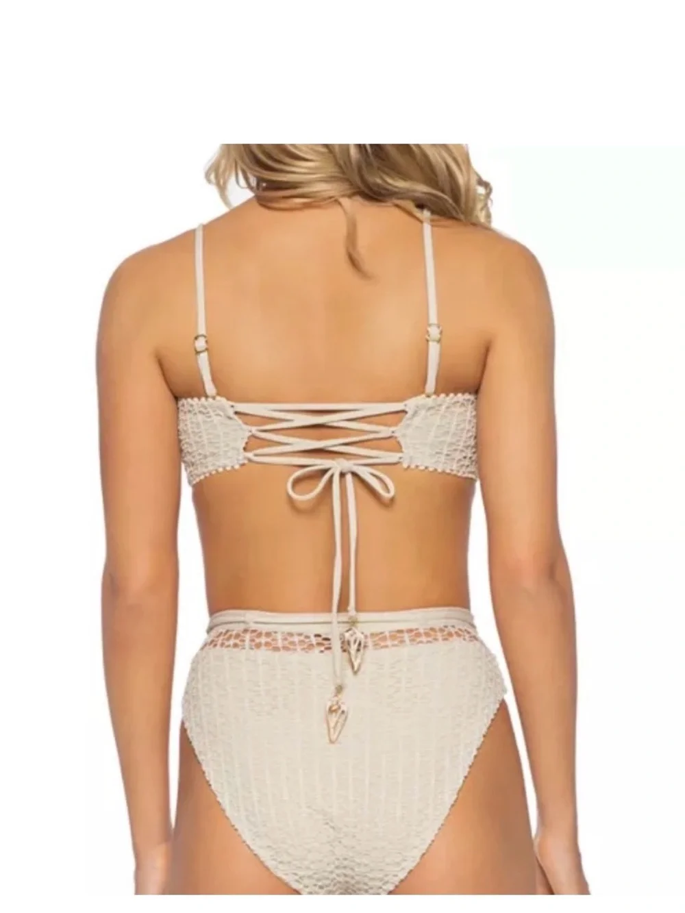Isabella Rosa Milan Bandeau Bikini Set (Cream) - Medium